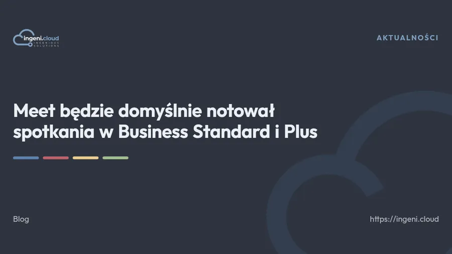 Meet będzie domyślnie notował spotkania w Business Standard i Plus