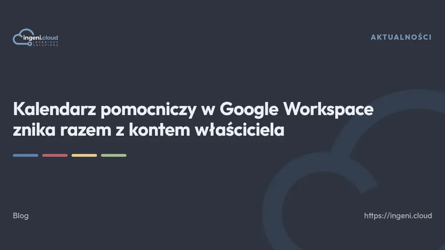 Kalendarz pomocniczy w Google Workspace znika razem z kontem właściciela